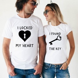 Set tricouri cuplu "I locked my heart"