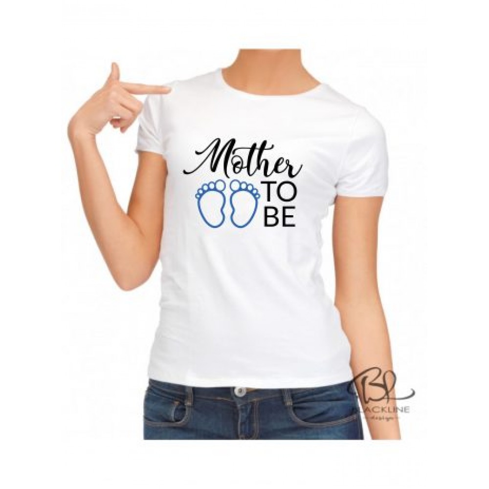 Tricou “MOTHER TO BE" – albastru