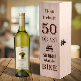 Cutie pentru sticla de vin personalizabila pentru aniversare