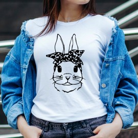 Tricou dama pentru Paste - Bunny with bandana