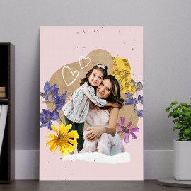 Tablou canvas personalizat cu poza decupata si flori